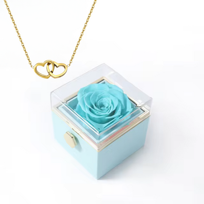 Coffret Collier cœur + boîte rose - Cadeau d'amour élégant