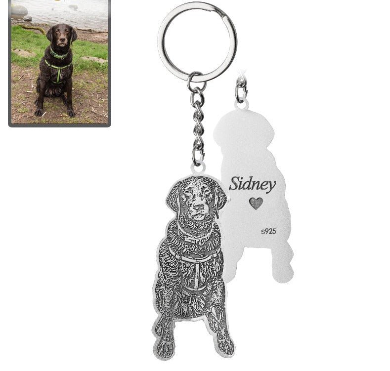 Hond silhouet sleutelhanger